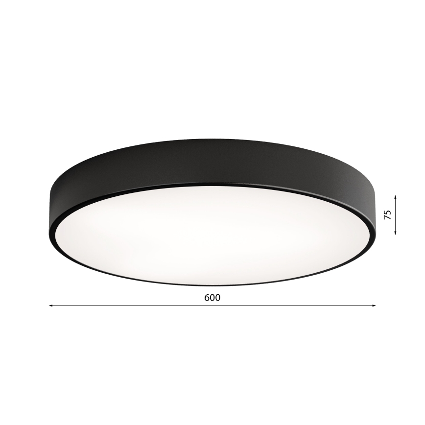 Taklampa  CLEO 5xE27/24W/230V d. 60 cm svart
