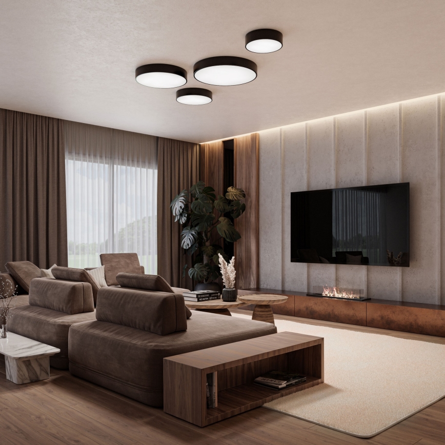 Taklampa  CLEO 5xE27/24W/230V d. 60 cm svart