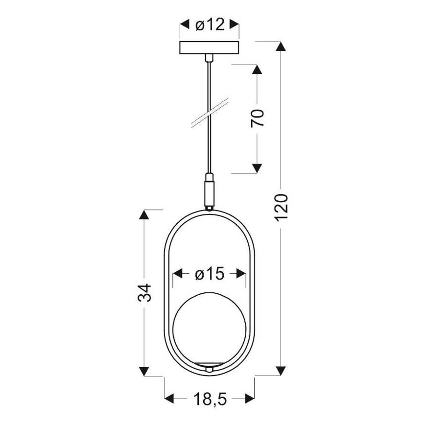 Taklampa på kabel CORDEL 1xG9/28W/230V svart
