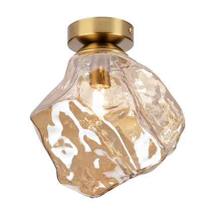 Taklampa CRISTAL 1xE14/15W/230V mässing/rökbeige