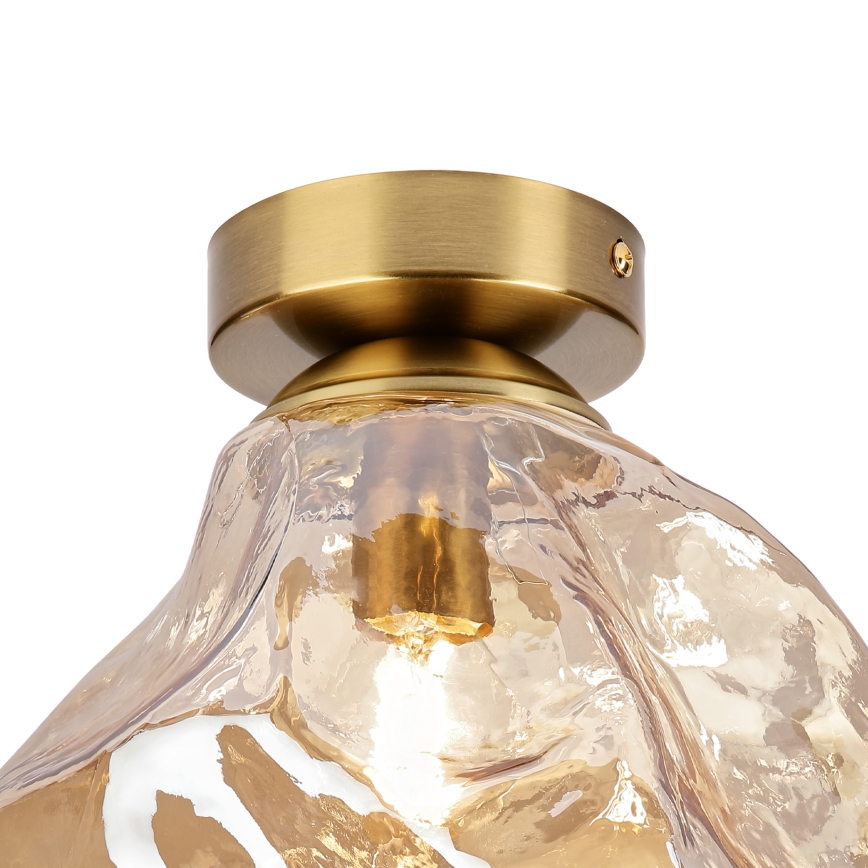 Taklampa CRISTAL 1xE14/15W/230V mässing/rökbeige