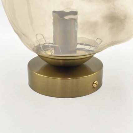 Taklampa CRISTAL 1xE14/15W/230V mässing/rökbeige