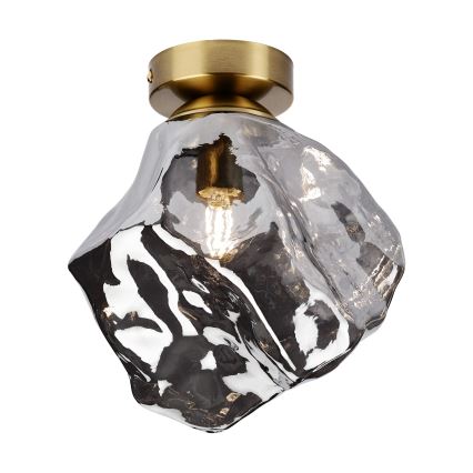 Taklampa CRISTAL 1xE14/15W/230V mässing/rökigt svart