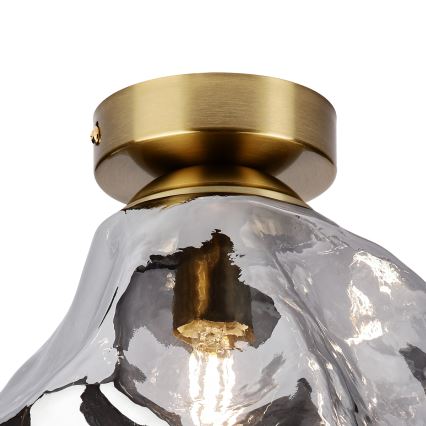 Taklampa CRISTAL 1xE14/15W/230V mässing/rökigt svart