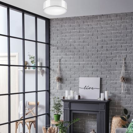 Taklampa DANTE 1xE27/60W/230V diameter 26 cm skinande krom