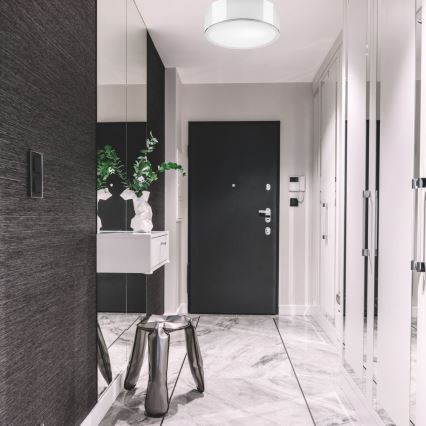 Taklampa DANTE 1xE27/60W/230V diameter 26 cm skinande krom