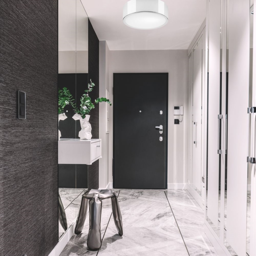 Taklampa DANTE 1xE27/60W/230V diameter 26 cm skinande krom