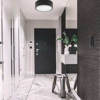 Taklampa DANTE 1xE27/60W/230V diameter 26 cm svart