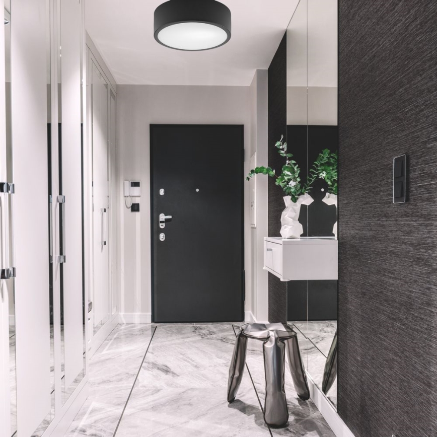 Taklampa DANTE 1xE27/60W/230V diameter 26 cm svart