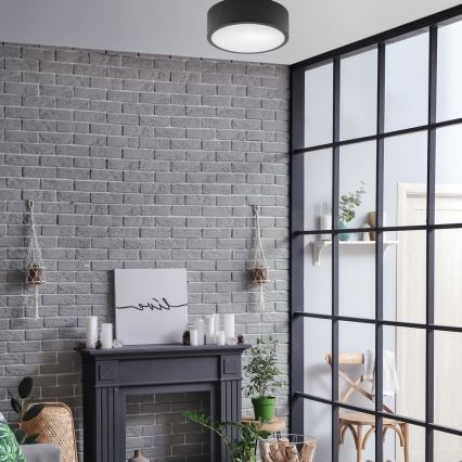 Taklampa DANTE 1xE27/60W/230V diameter 26 cm svart