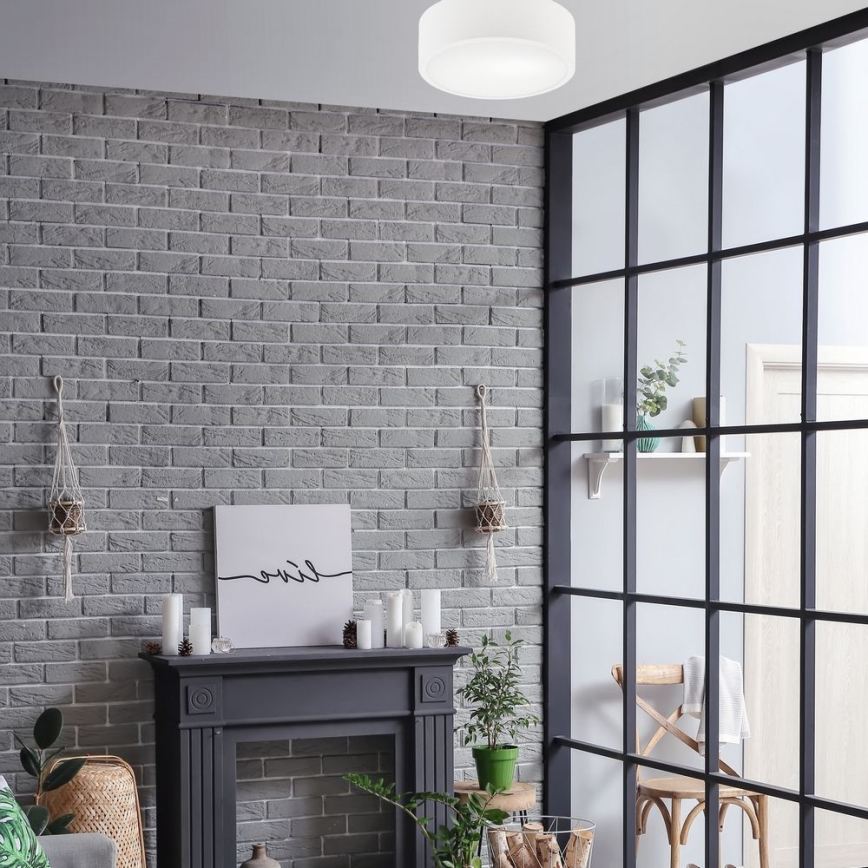 Taklampa DANTE 1xE27/60W/230V diameter 26 cm vit