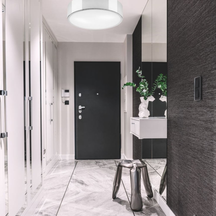 Taklampa DANTE 2xE27/60W/230V diameter 36 cm skinande krom