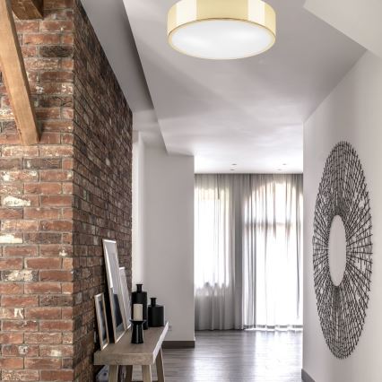 Taklampa DANTE 2xE27/60W/230V Ø 36 cm guld