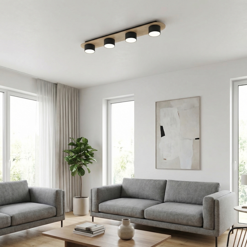 Taklampa DIAZ 4xGX53/12W/230V svart/brun