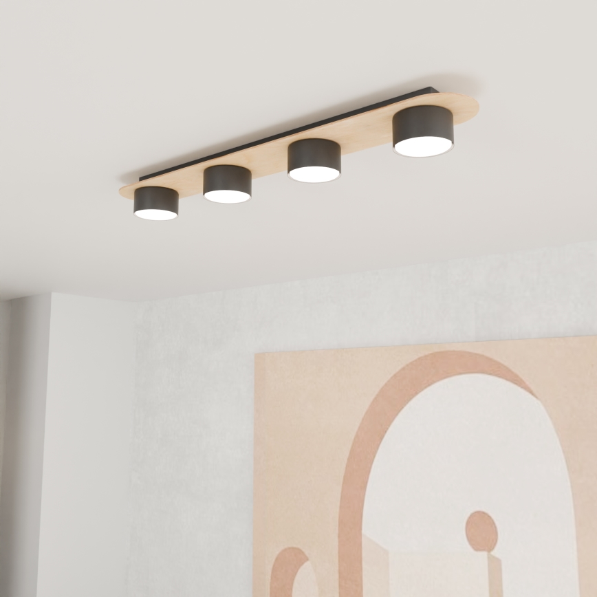Taklampa DIAZ 4xGX53/12W/230V svart/brun