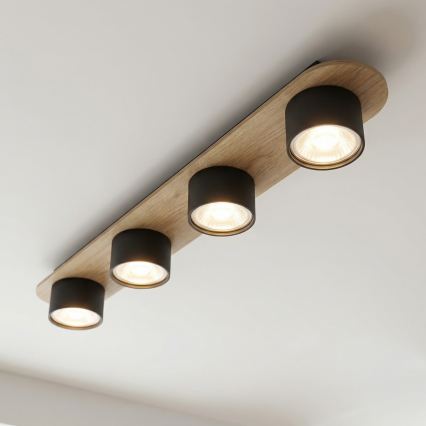 Taklampa DIAZ 4xGX53/12W/230V svart/brun