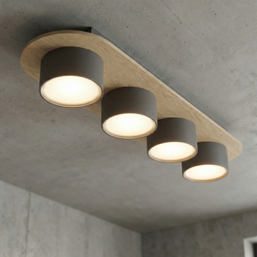Taklampa DIAZ 4xGX53/12W/230V svart/brun
