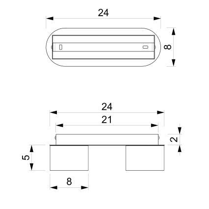 Taklampa  DIXIE 2xGX53/11W/230V vit
