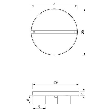 Taklampa  DIXIE 3xGX53/11W/230V svart
