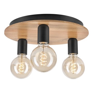 Taklampa DUSTY 3xE27/15W/230V diameter 34 cm ek/svart