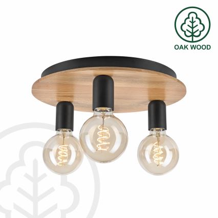 Taklampa DUSTY 3xE27/15W/230V diameter 34 cm ek/svart