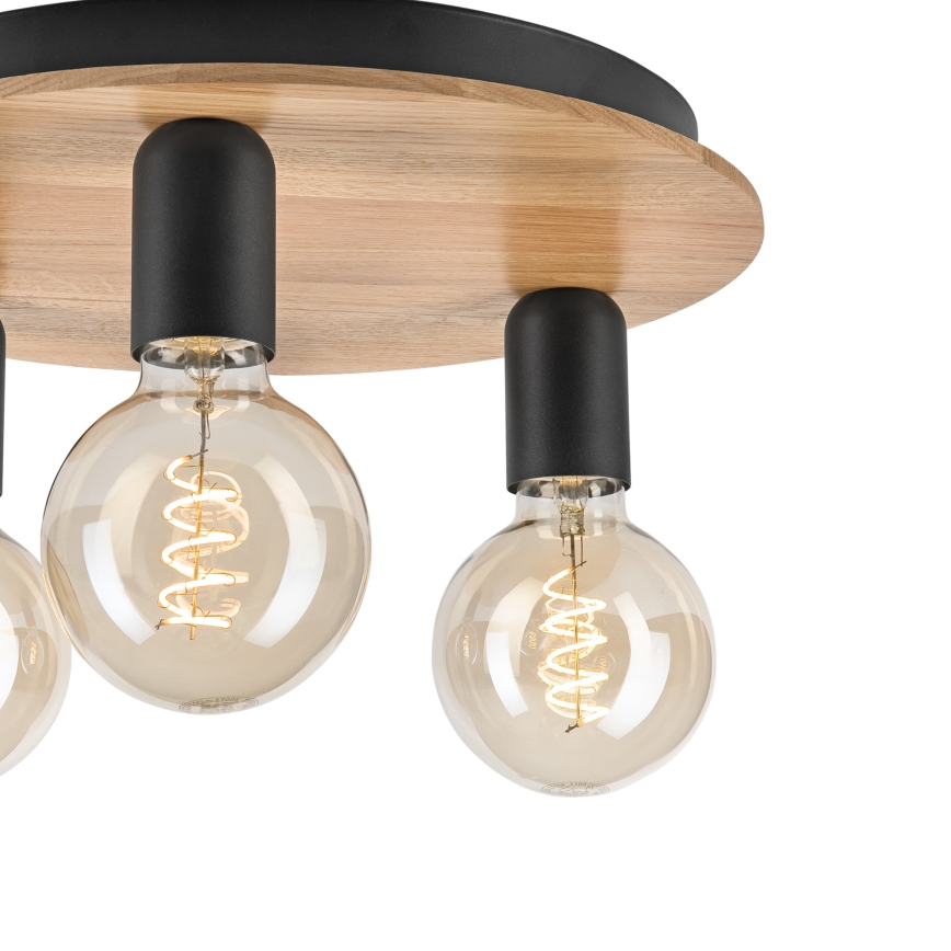 Taklampa DUSTY 3xE27/15W/230V diameter 34 cm ek/svart