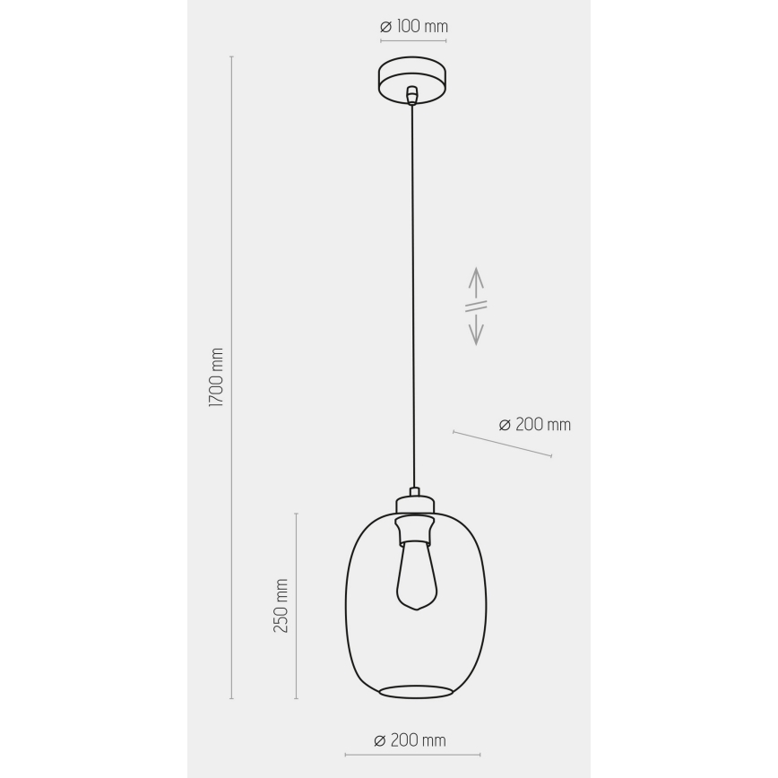 Taklampa på kabel ELIO 1xE27/15W/230V