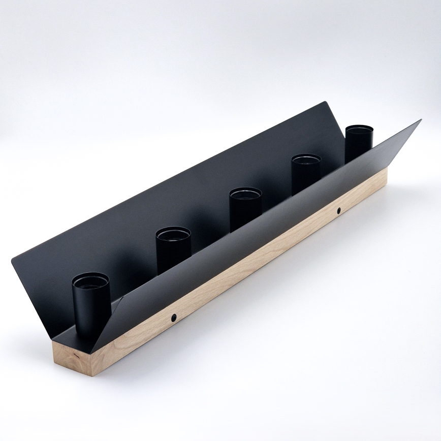 Taklampa ESME 5xE27/15W/230V svart/ek