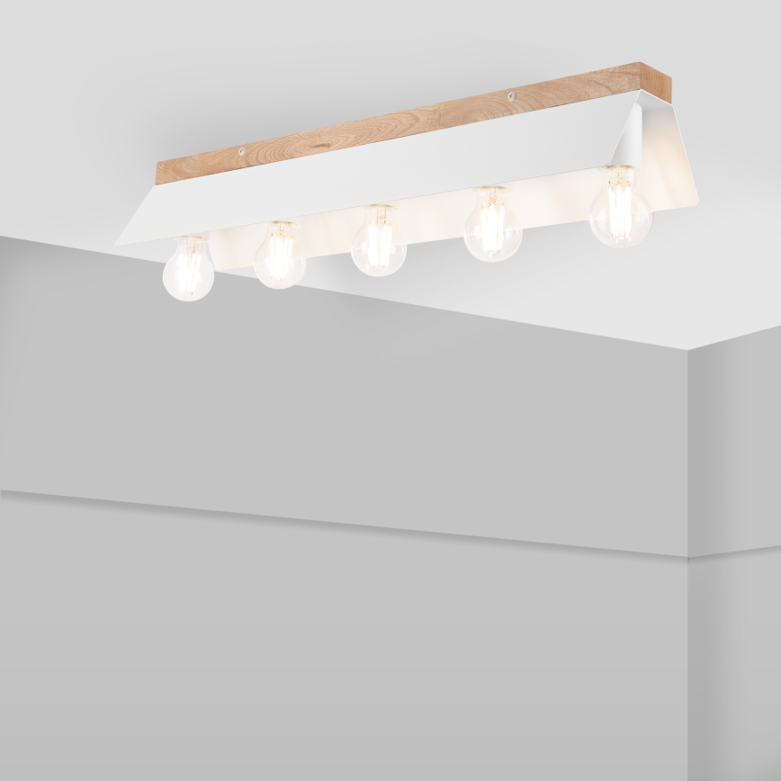 Taklampa ESME 5xE27/15W/230V vit/ek