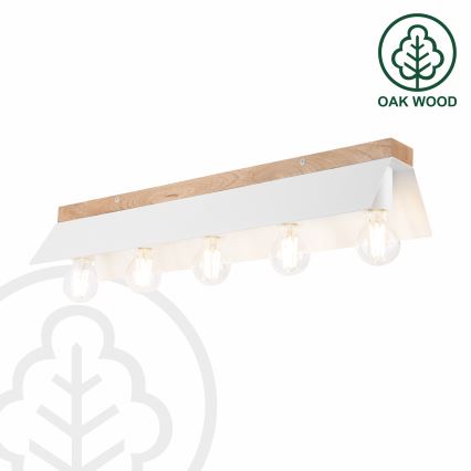 Taklampa ESME 5xE27/15W/230V vit/ek