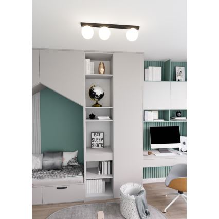 Taklampa FIT 3xE14/10W/230V svart/vit