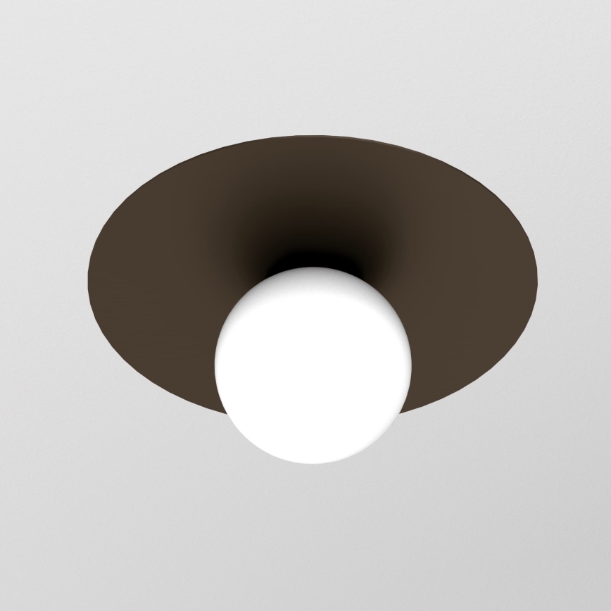 Taklampa FLAT 1xE27/15W/230V 55x60 cm brun
