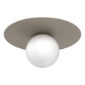 Taklampa FLAT 1xE27/15W/230V Ø 35 cm beige