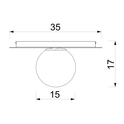 Taklampa FLAT 1xE27/15W/230V Ø 35 cm krämfärgad