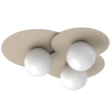 Taklampa FLAT 3xE27/15W/230V 55x60 cm beige