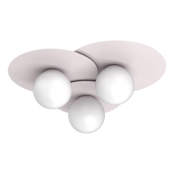 Taklampa FLAT 3xE27/15W/230V 55x60 cm krämvit