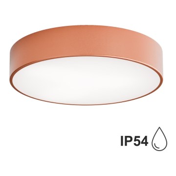 Taklampa för badrum med sensor CLEO, 3xE27/24W/230V, Ø 40 cm, koppar, IP54