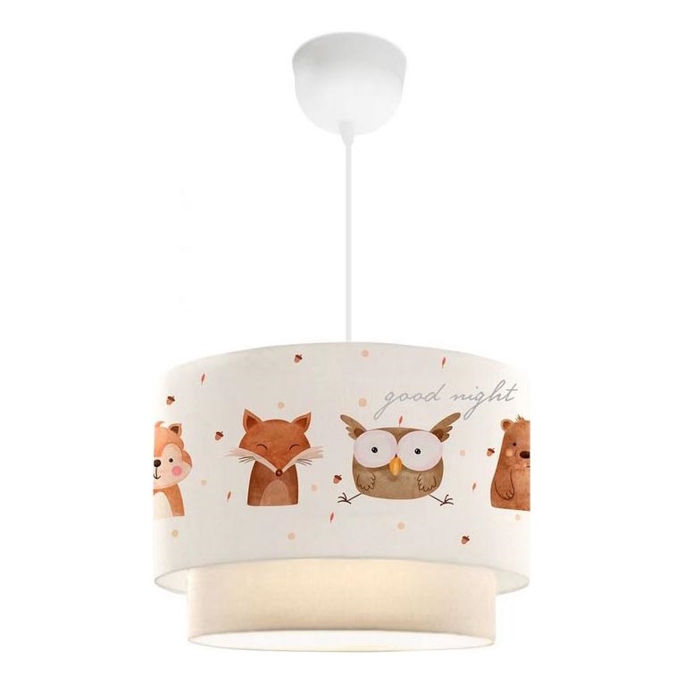 Taklampa för barn CANDY 1xE27/40W/230V vit/brun