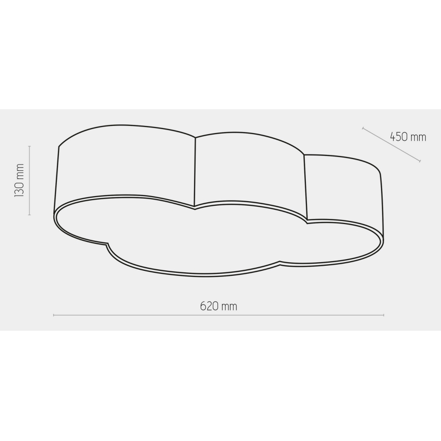 Taklampa för barn  CLOUD 4xE27/15W/230V blå