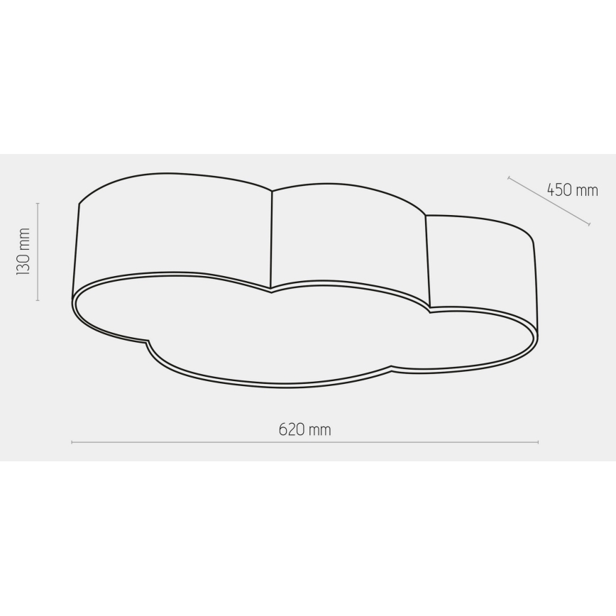 Taklampa för barn  CLOUD 4xE27/15W/230V grå