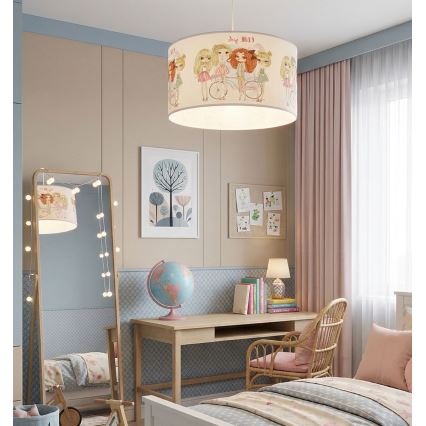 Taklampa för barn GIRLS VIBES 1xE27/60W/230V Ø 40 cm för flickor