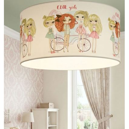 Taklampa för barn GIRLS VIBES 1xE27/60W/230V Ø 40 cm för flickor