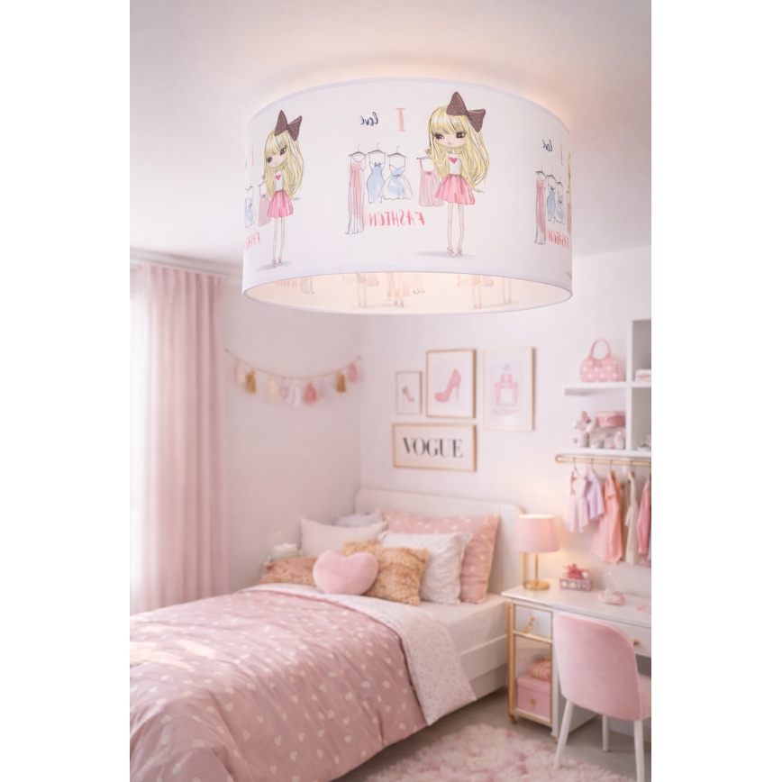 Taklampa för barn GIRLS VIBES 1xE27/60W/230V Ø 40 cm Jag älskar mode