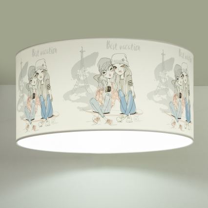 Taklampa för barn GIRLS VIBES 1xE27/60W/230V Ø 40 cm Paris