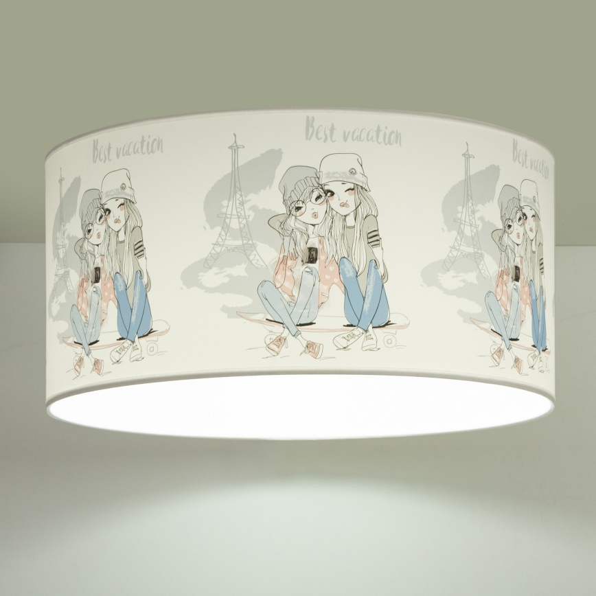 Taklampa för barn GIRLS VIBES 1xE27/60W/230V Ø 40 cm Paris