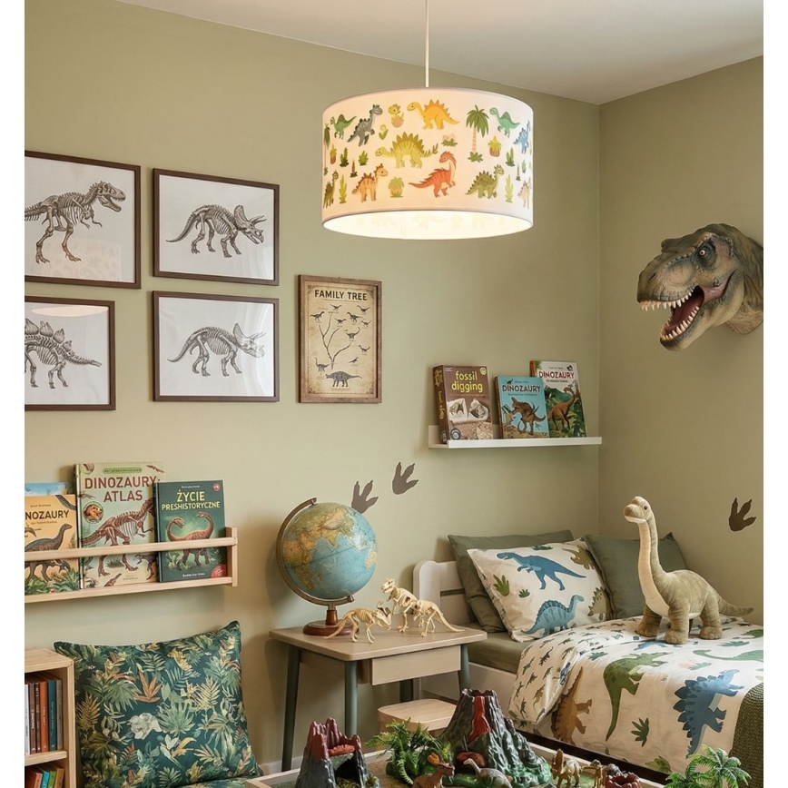 Taklampa för barn KIDS ROOM 1xE27/60W/230V Ø 40 cm dinosaurie