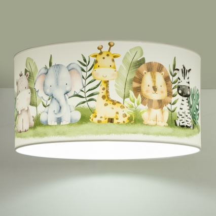 Taklampa för barn KIDS ROOM 1xE27/60W/230V Ø 40 cm djungel