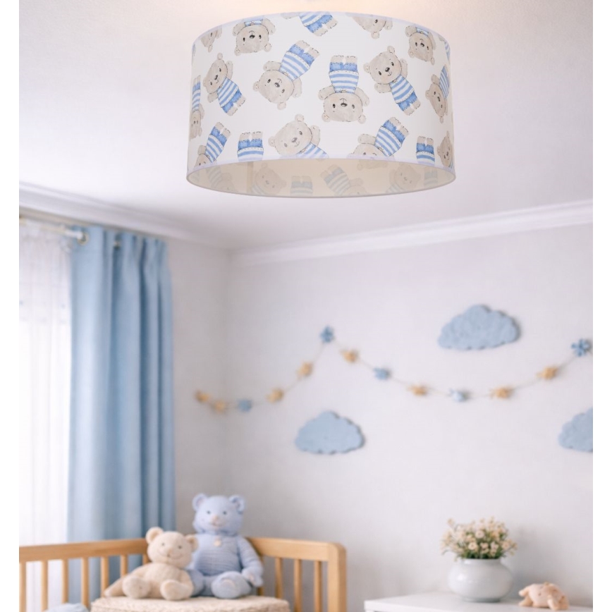 Taklampa för barn KIDS ROOM, 1xE27/60W/230V, Ø 40 cm, med nallemotiv