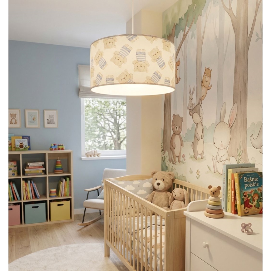 Taklampa för barn KIDS ROOM 1xE27/60W/230V Ø 40 cm – Nalle