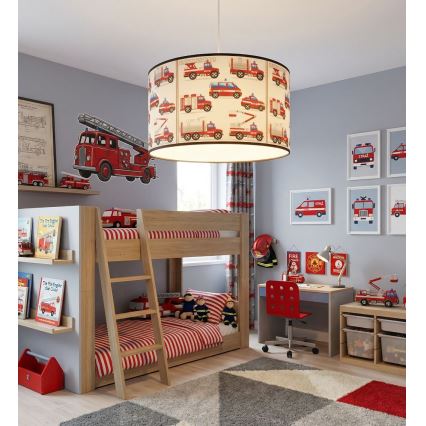 Taklampa för barnrum KIDS ROOM 1xE27/60W/230V Ø 40 cm brandmän
